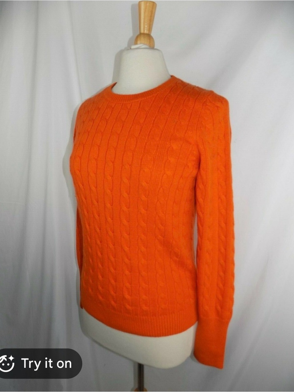 GAP Orange Cable-Knit Crewneck Sweater